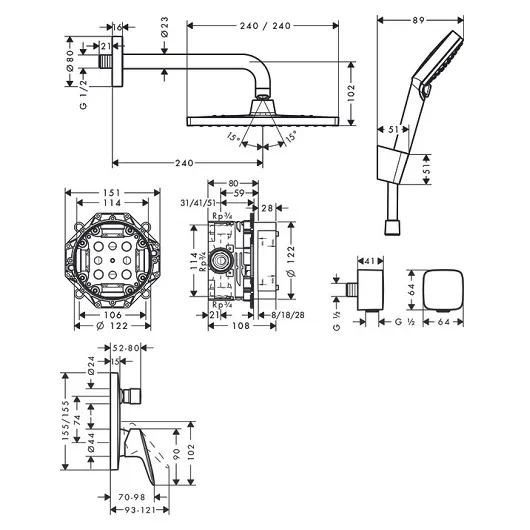 Душевой набор Hansgrohe ShowerSet Crometta E/Logis 27957000 хром