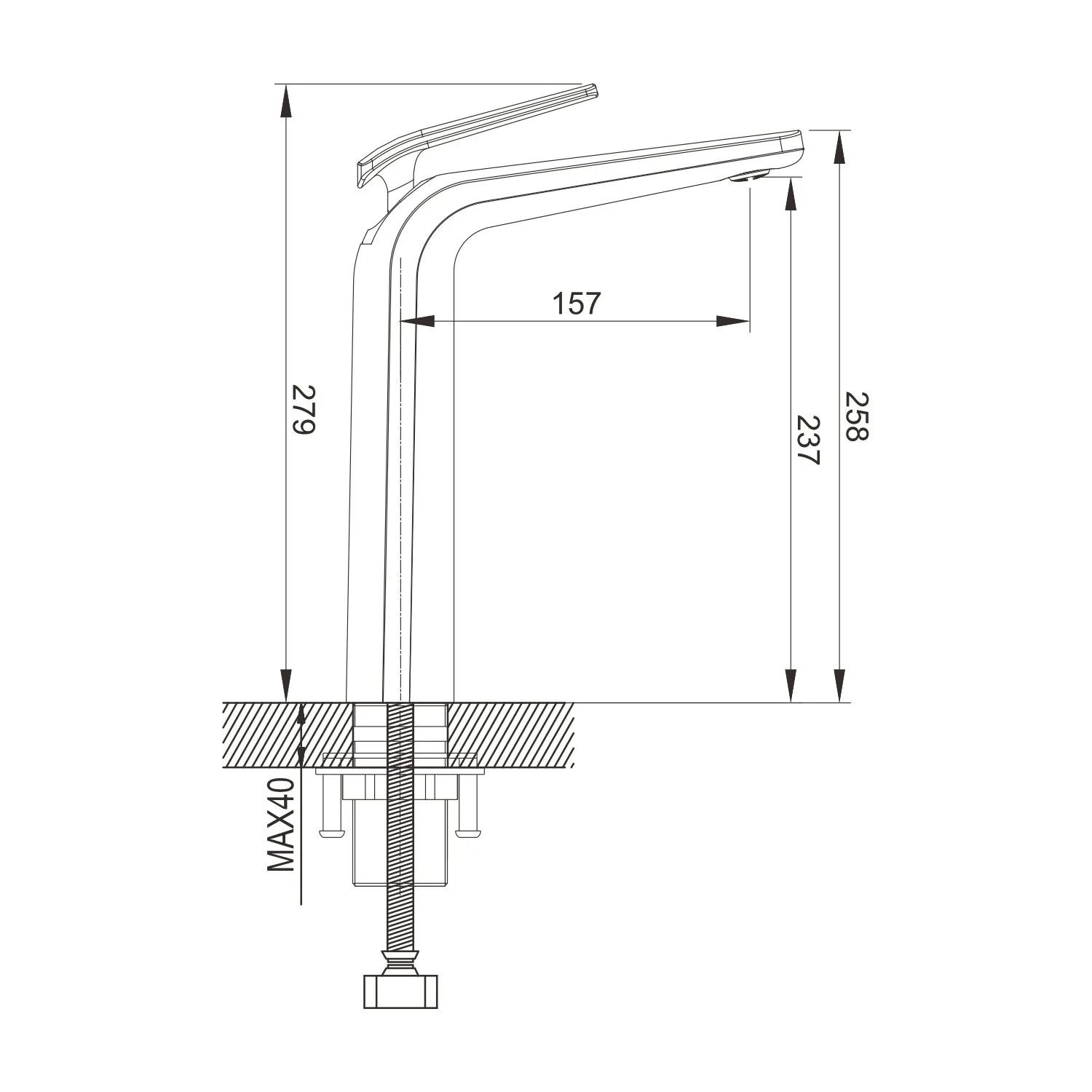 Смеситель для раковины высокий Rose R3911G, золотой сатин