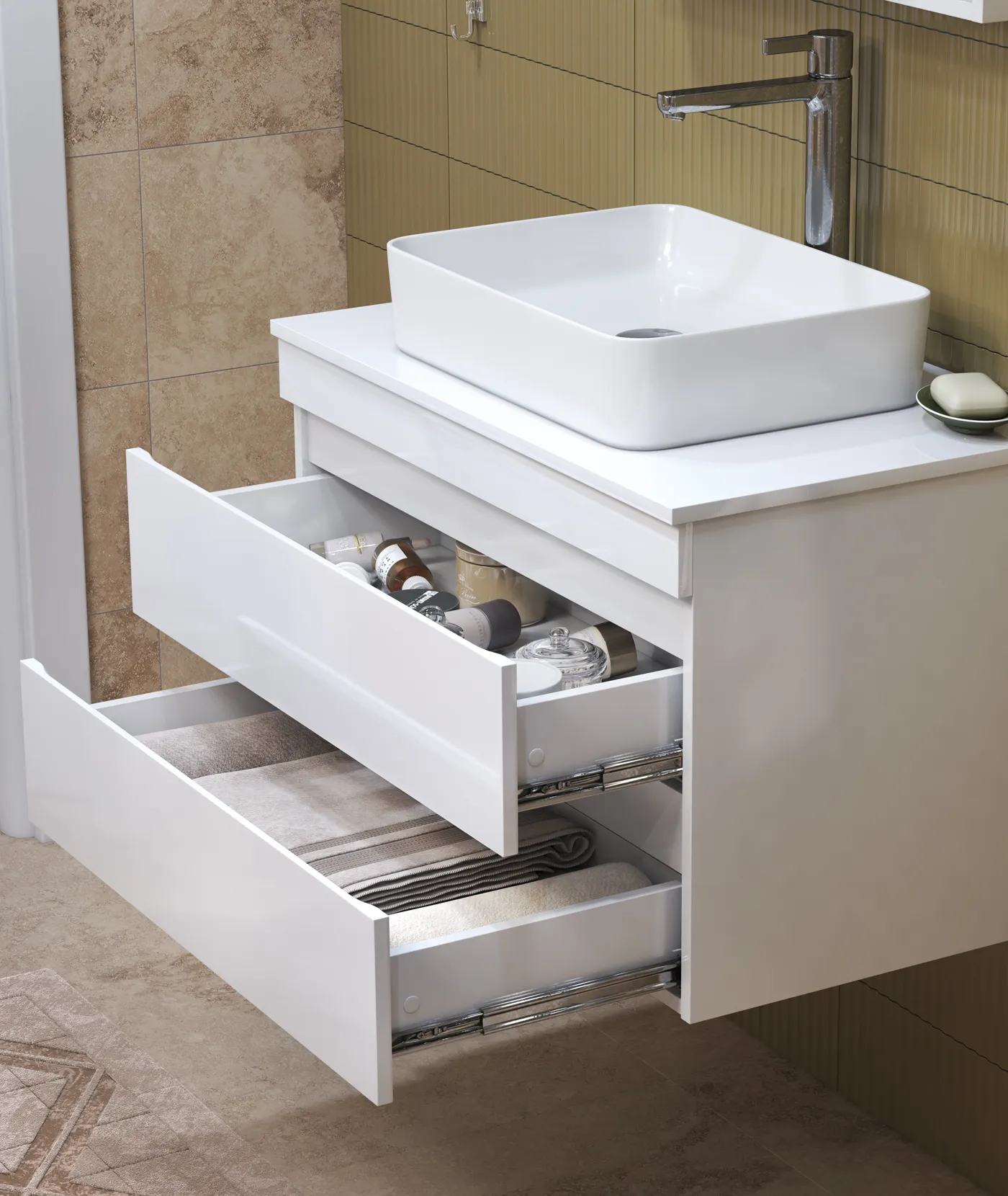 Тумба с раковиной подвесная VIGO Urban tp.URB.80.2Y, 80 см