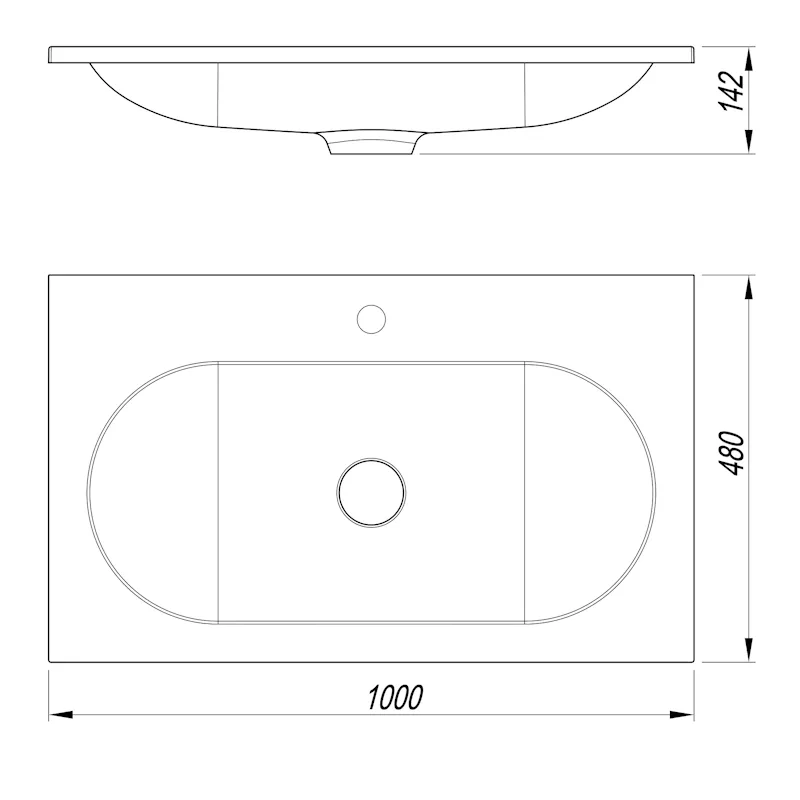 Раковина Florentina Гавана 100 см 10.260.01000.302, антрацит