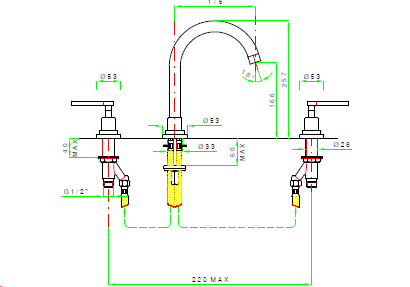 Смеситель для раковины Nicolazzi Mac Kinley 05, Brushed Brass (2208TC OS 29)
