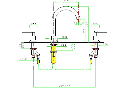Смеситель для раковины Nicolazzi Mac Kinley 05, Brushed Brass (2208TC OS 29)