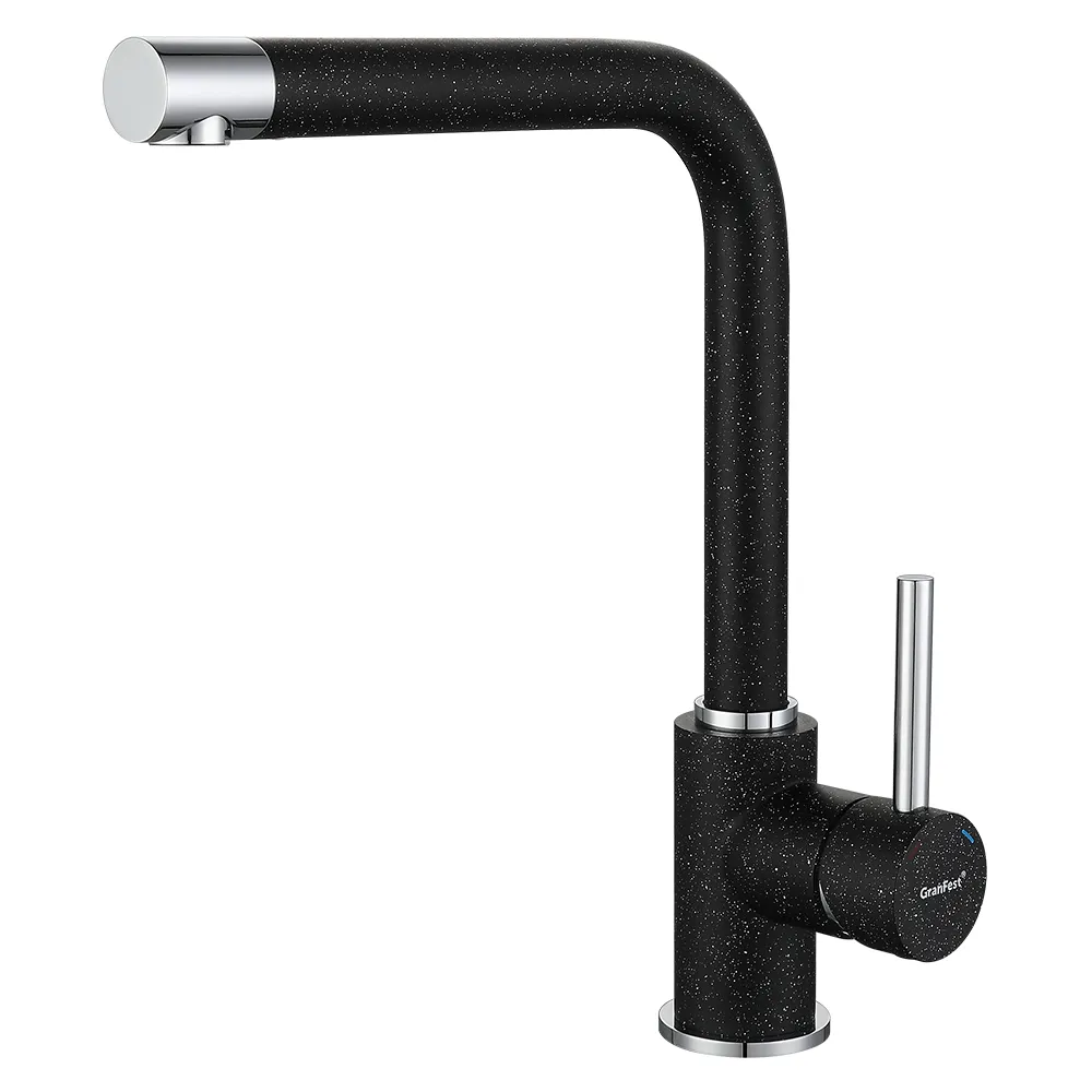 Смеситель для кухни GranFest 3651, черный