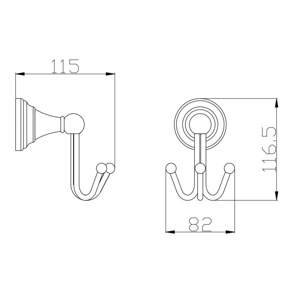 Крючок для ванной комнаты тройной Rav Slezak MORAVA MKA0105Z, золото