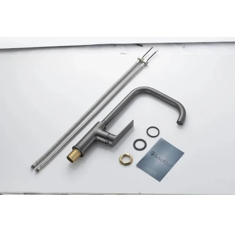 Смеситель для кухни Knotlor KN-61/GM, вороненая сталь