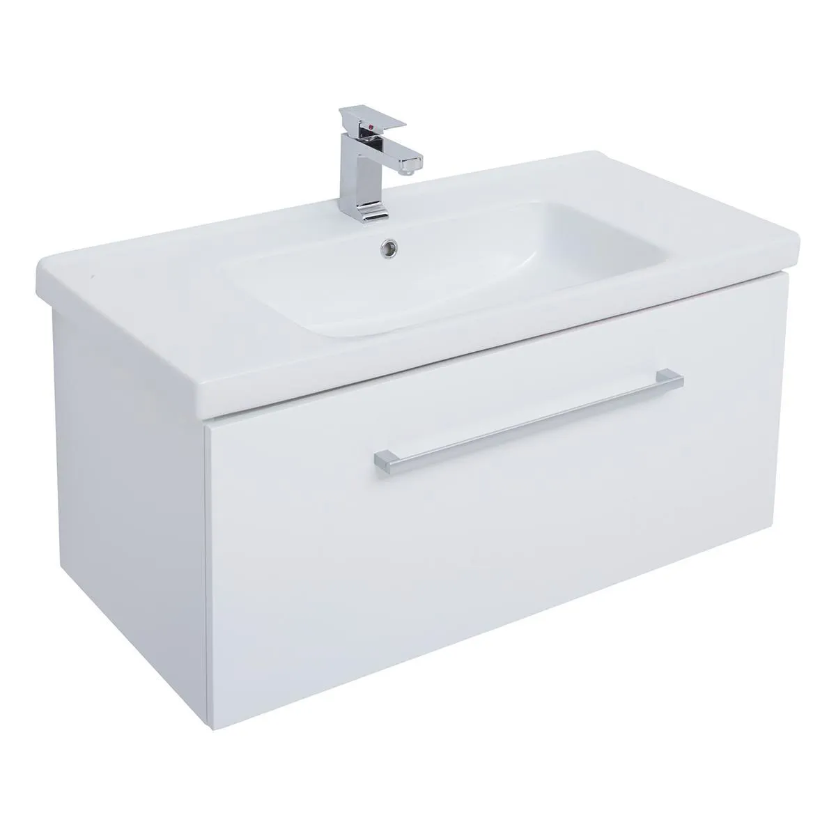 Тумба с раковиной подвесная Dreja Big Inn 100 см, белый