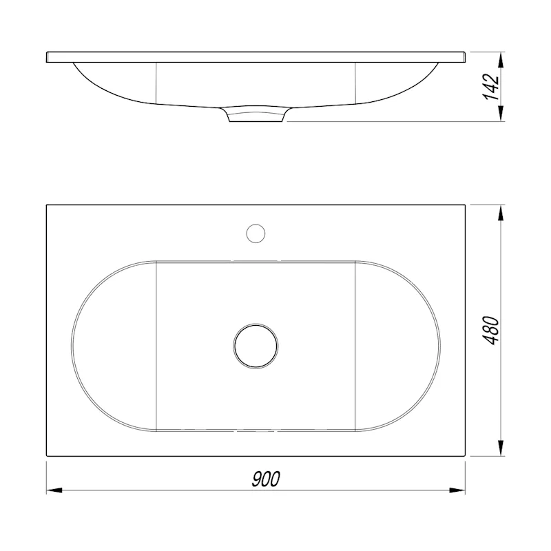 Раковина Florentina Гавана 90 см 10.260.00900.302, антрацит
