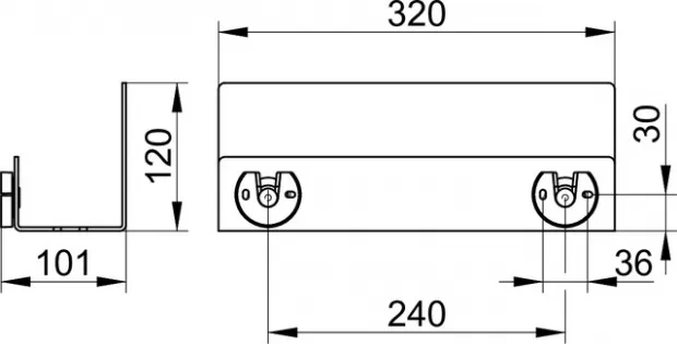 24952370000 UNIVERSALARTIKEL Полочка для душа 320x120x90 mm, темно-серый (RAL 7021)