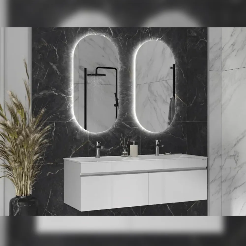 Тумба с раковиной подвесная Velvex Pulsus tp.PUL.PUL.140.2Y белый глянец, 140 см