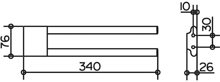 Полотенцедержатель двойной 340 мм Keuco Edition 400 11519010000