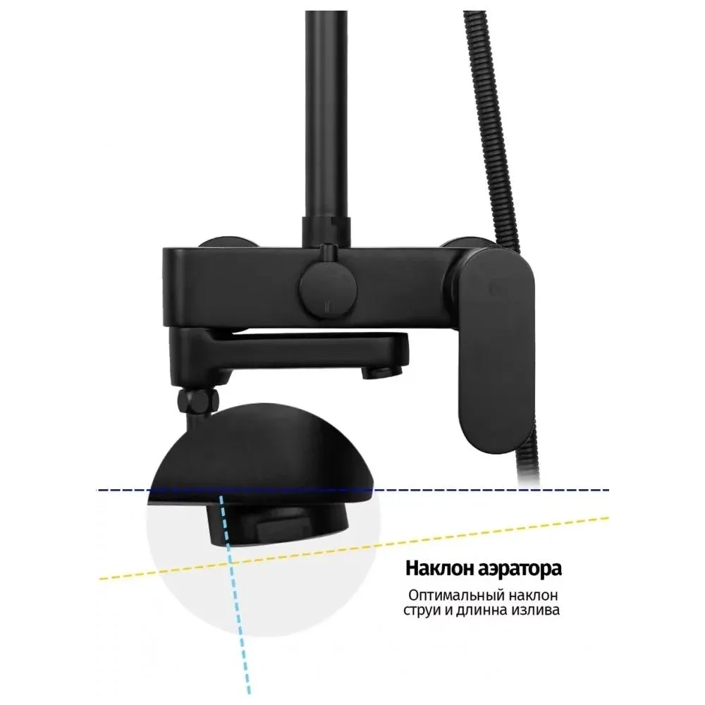 Душевая система Grocenberg GB7011BL, черный