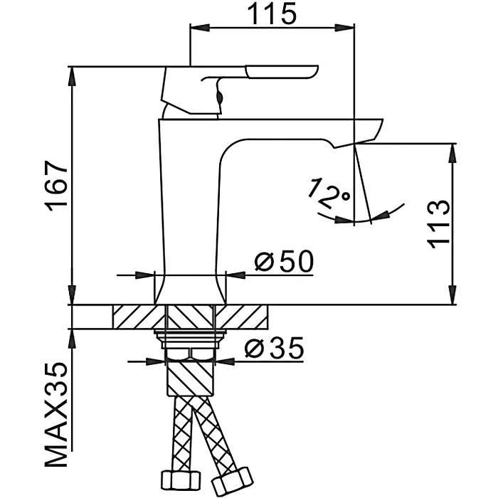 Смеситель для раковины Frap F1034, белый/хром