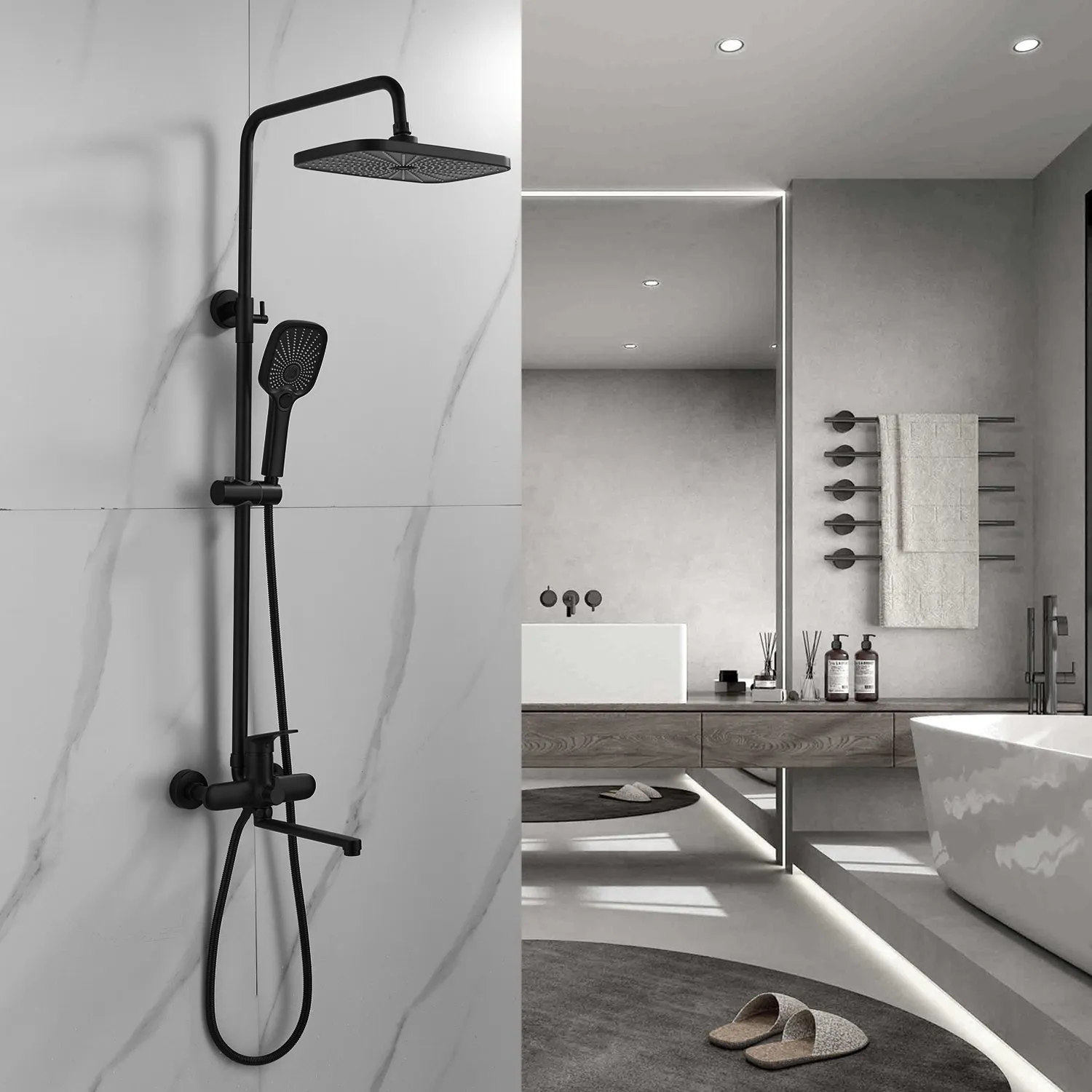 Душевая система Raffine F3685H, черный