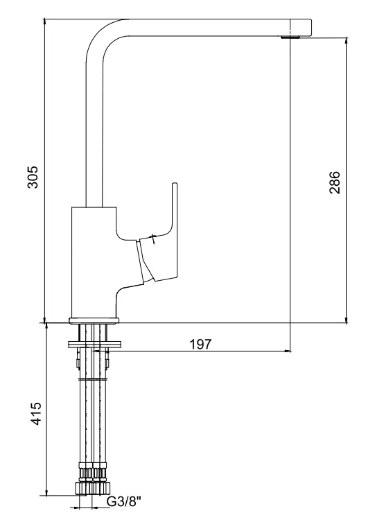 Cмеситель для кухни E.C.A TIERA матовый черный (102118123C1EX)