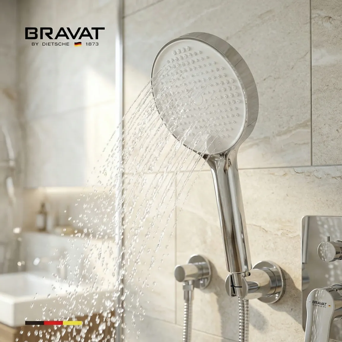 Лейка для душа цвет хром BRAVAT (D2272CP-SW)