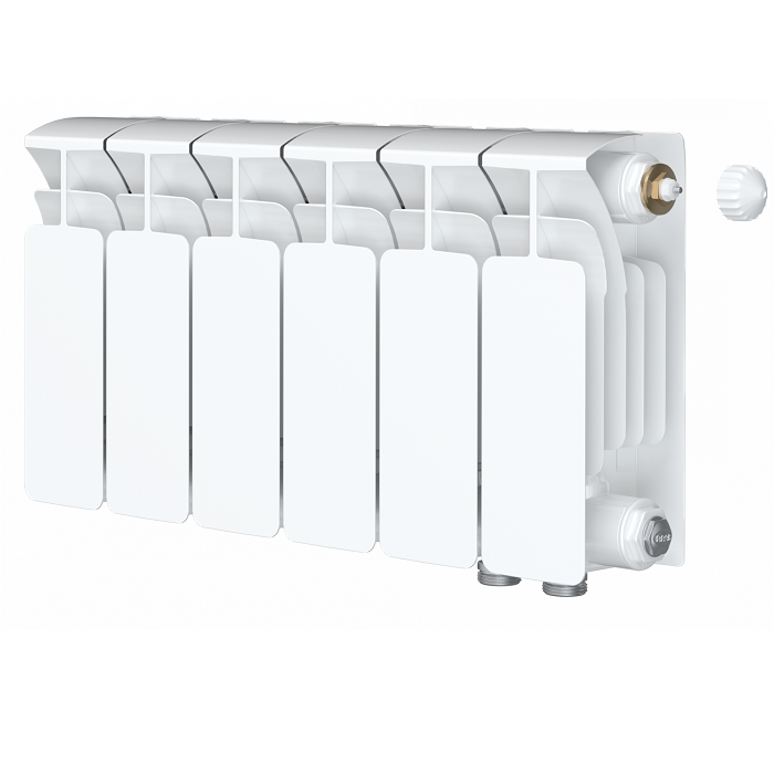 Биметаллический радиатор Rifar Base Ventil 200, 6 секций, с нижним правым подключением