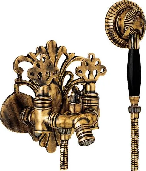 Смеситель для ванны E.C.A OTTOMAN с душевым комплектом антик лак (102202001EX)