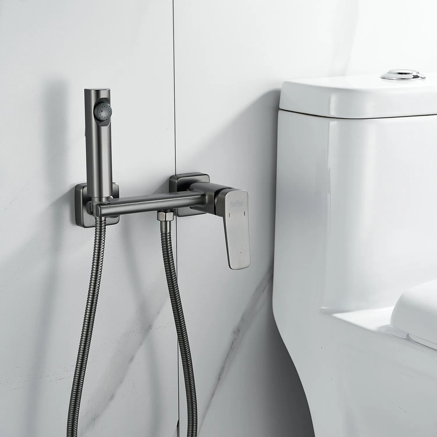 Гигиенический душ со смесителем Raffine F0599T-1, оружейная сталь