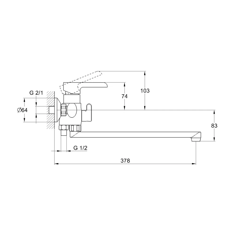 Смеситель для ванны G.Lauf ZOK7-A036YB, хром/черный