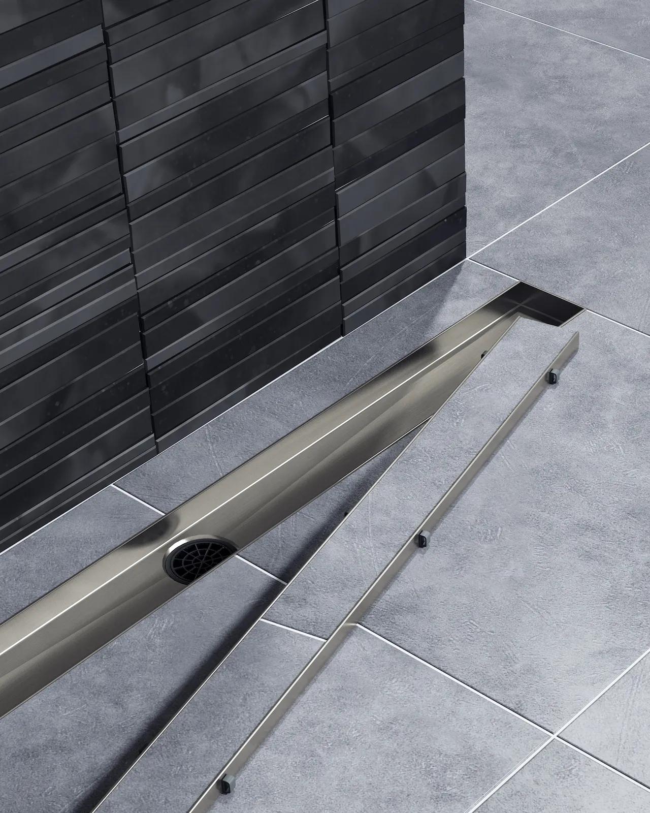 Душевой лоток TIMO Drain System 900 с двусторонней панелью "plate" под плитку, черное золото (DS230209/18)