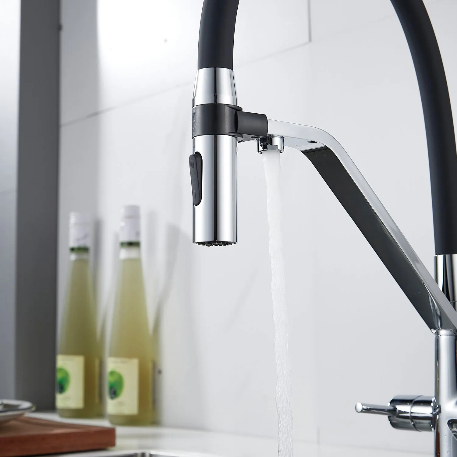 Смеситель для кухни с гибким изливом и подключением фильтра Shevanik S278, хром