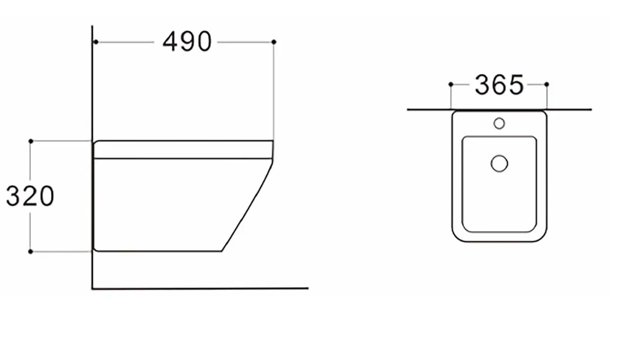 Биде подвесное AQUATEK ЛИРА AQ1055-00 490*365*320, крепеж