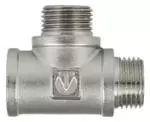 Тройник в двумя переходами на наружную резьбу Valtec