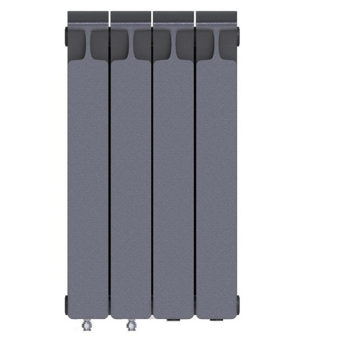 Биметаллический радиатор Rifar Monolit Ventil 500/4 секции, с нижним левым подключением (VL), титан