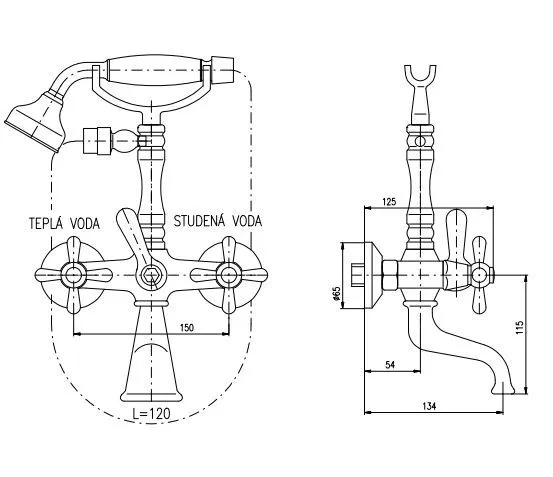 Смеситель для ванны Rav Slezak Morava MK560.5/2Z