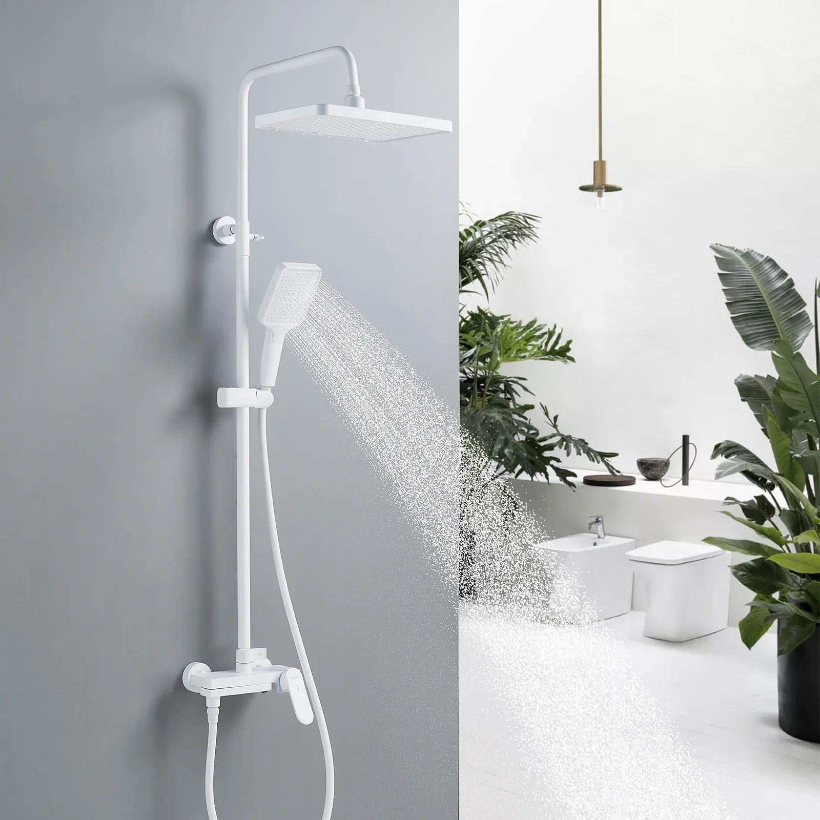 Душевая система Shevanik S4536C, белый