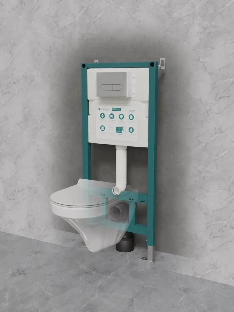 Инсталляция для подвесного унитаза Knotlor ISWC501FG, бирюзовый