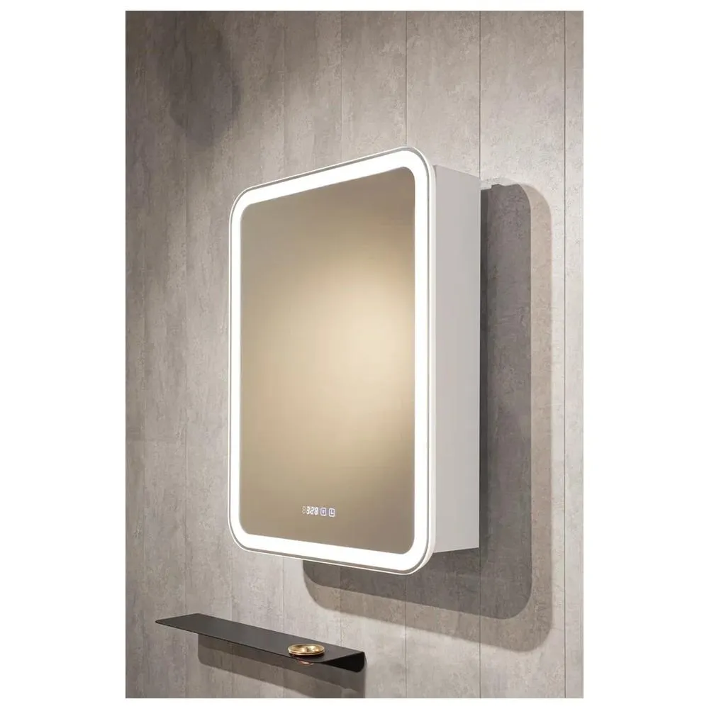 Зеркало-шкаф Silver Mirrors Фиджи 50 - 4.2 левый (часы, ТХ, сенсорный выключатель)