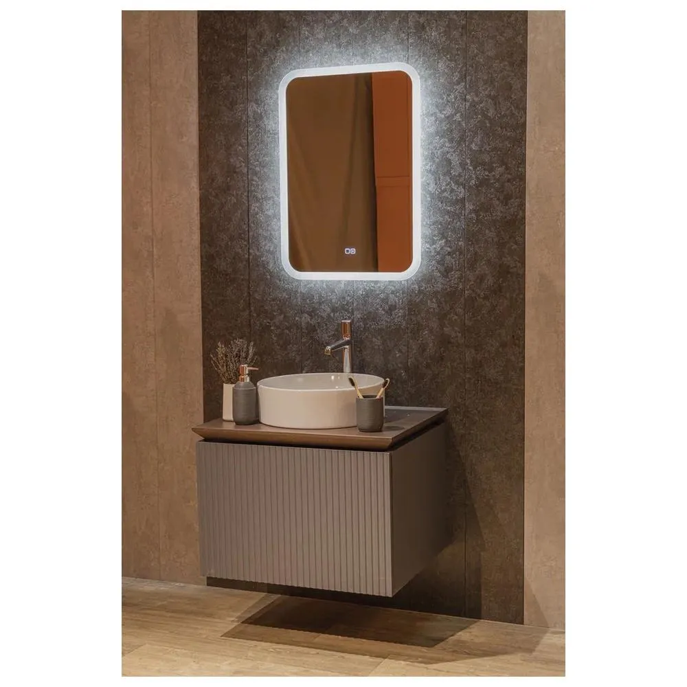 Зеркало Silver Mirrors Stiv-Lite 500х700 - 2 (открытая подсветка, cенсорный выключатель, подогрев)