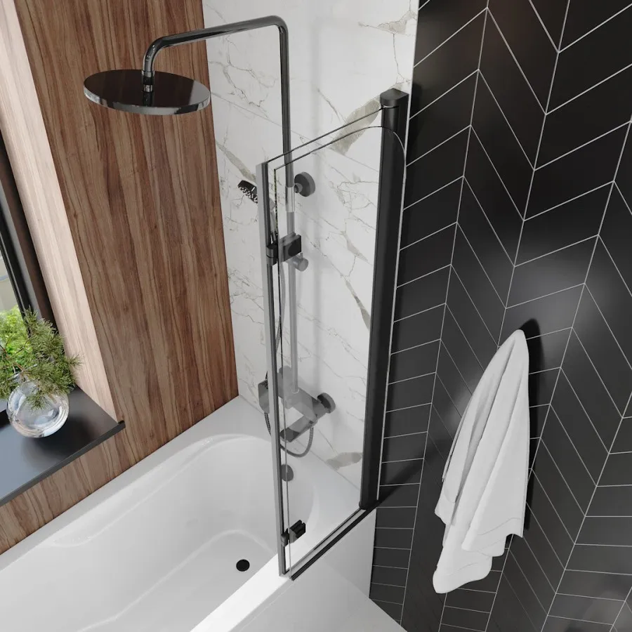 Шторка на ванну 80х140 см Maretti Valentina VA41R8014097-560, профиль черный