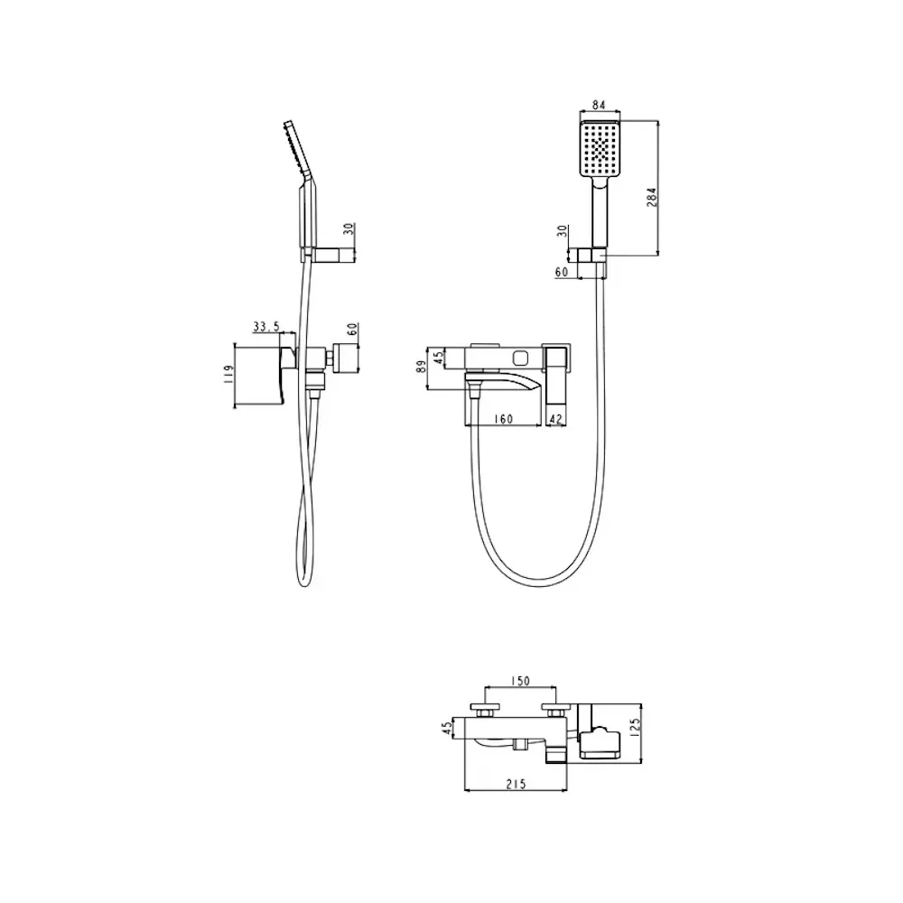 Смеситель для ванны FILARETE Waterfall FL2110MG, матовое золото