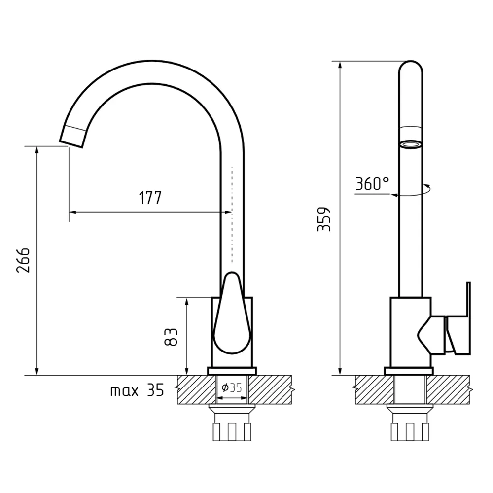 Смеситель для кухни GranFestGF-Z-5412, белый