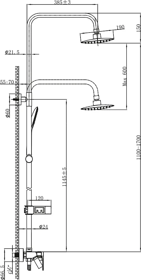 Душевая сиситема Lemark Tropic (LM7002BL)