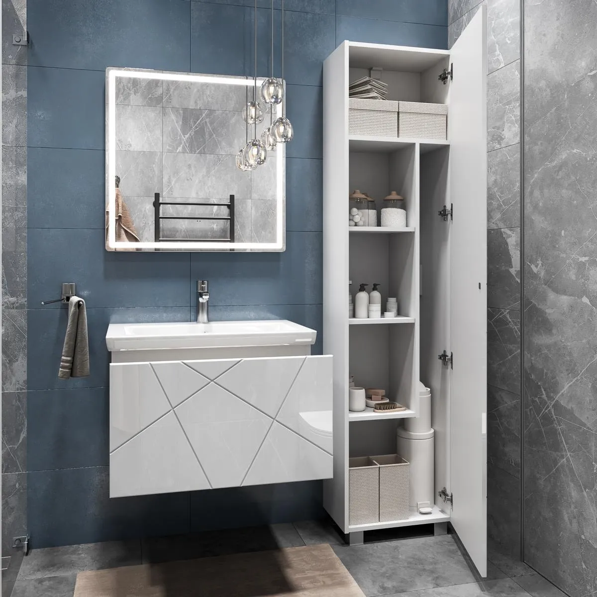 Тумба с раковиной подвесная VIGO Geometry 033, 60 см