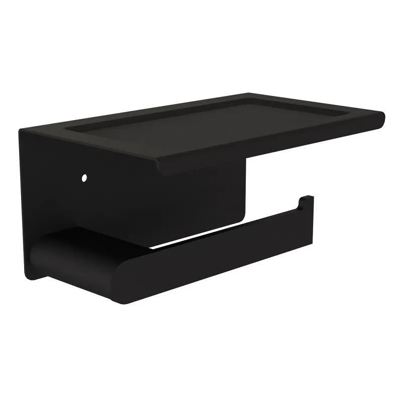 Держатель для туалетной бумаги с полочкой Knotlor PH102BL, черный