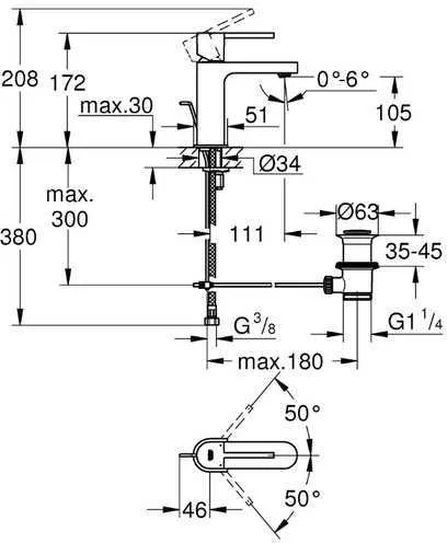 Смеситель для раковины Grohe Plus стандартный хром (32612003)