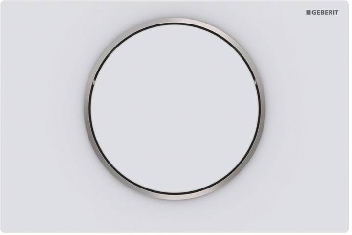 Смывная клавиша Geberit Sigma 10 New (115.758.JT.5) (белый матовый/хром) не оставляет отпечатков пальцев
