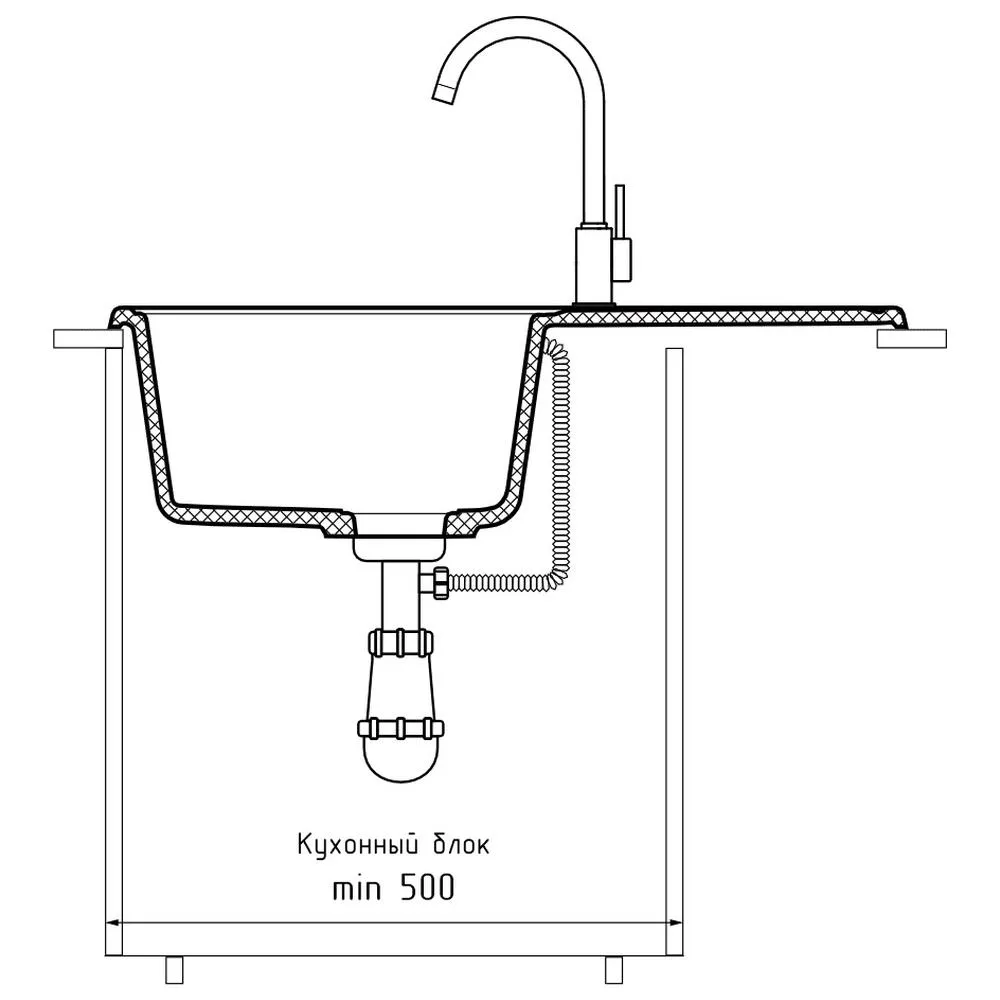 Кухонная мойка GranFest QUARZ 78, белый
