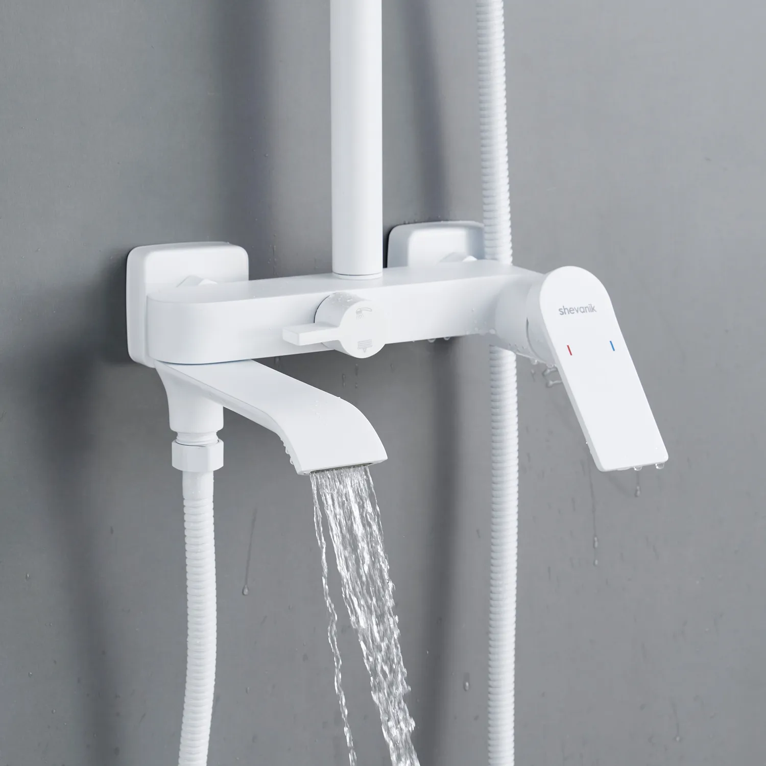 Душевая система Shevanik S4136C, белый