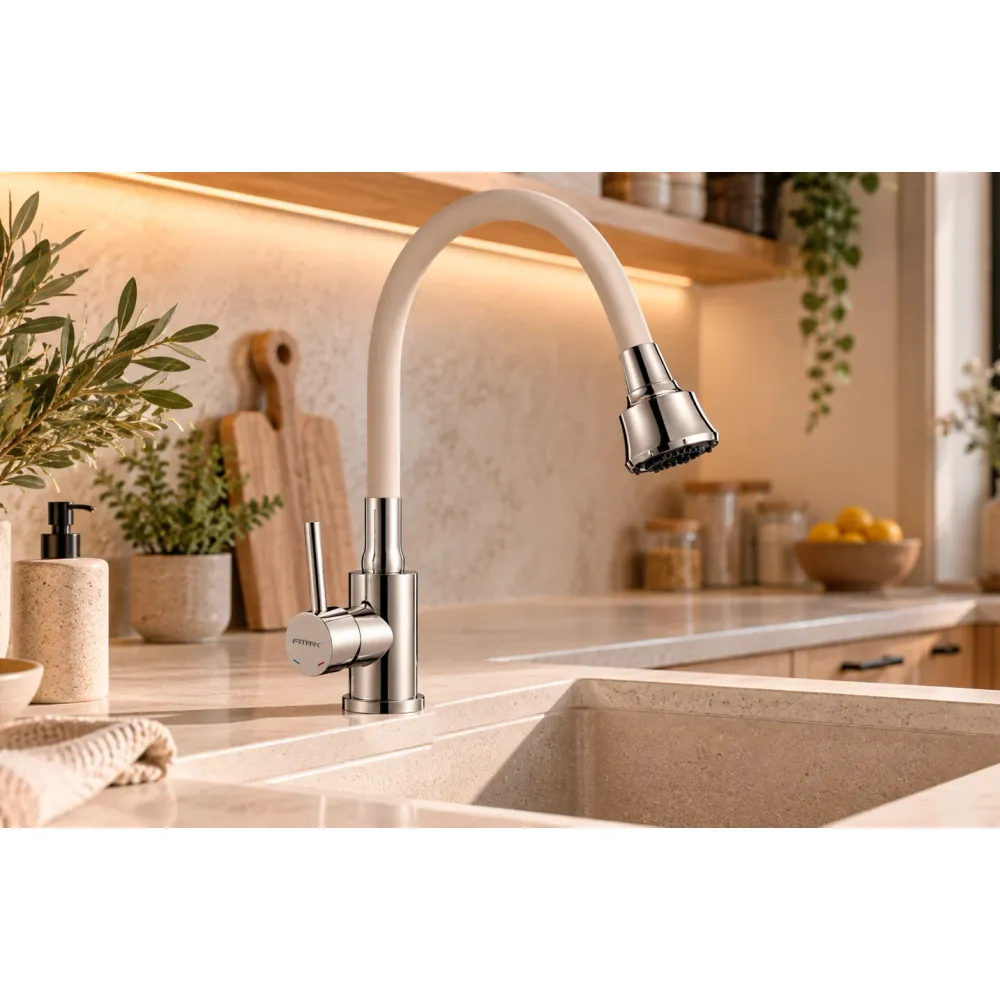 Смеситель для кухни с гибким изливом и режимом душ Fmark FS8288A-12, хром