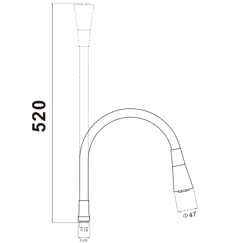 Гибкий излив 1/2″бежевый Savol S-MCG-Y