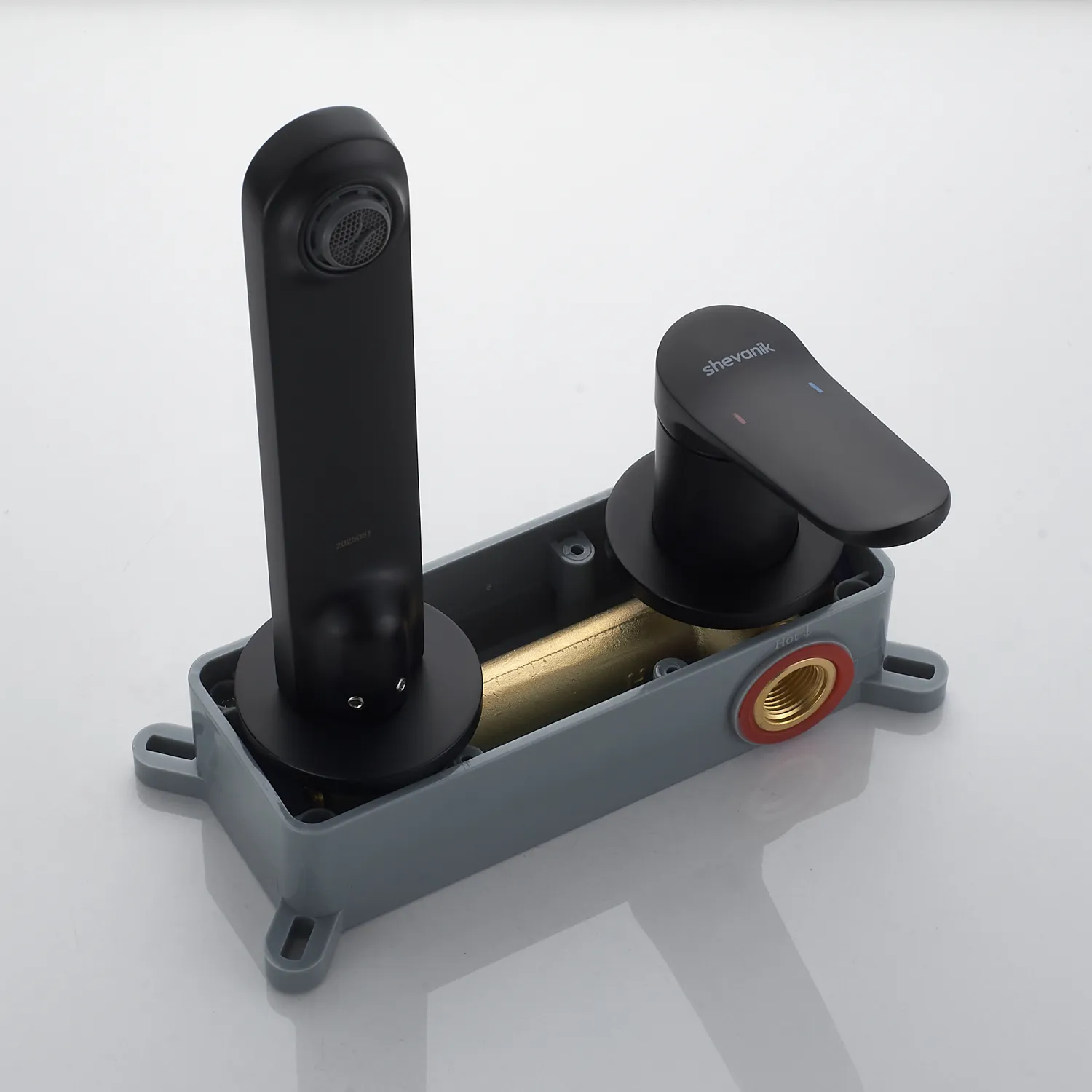 Смеситель для раковины встраиваемый Shevanik S4341H, черный