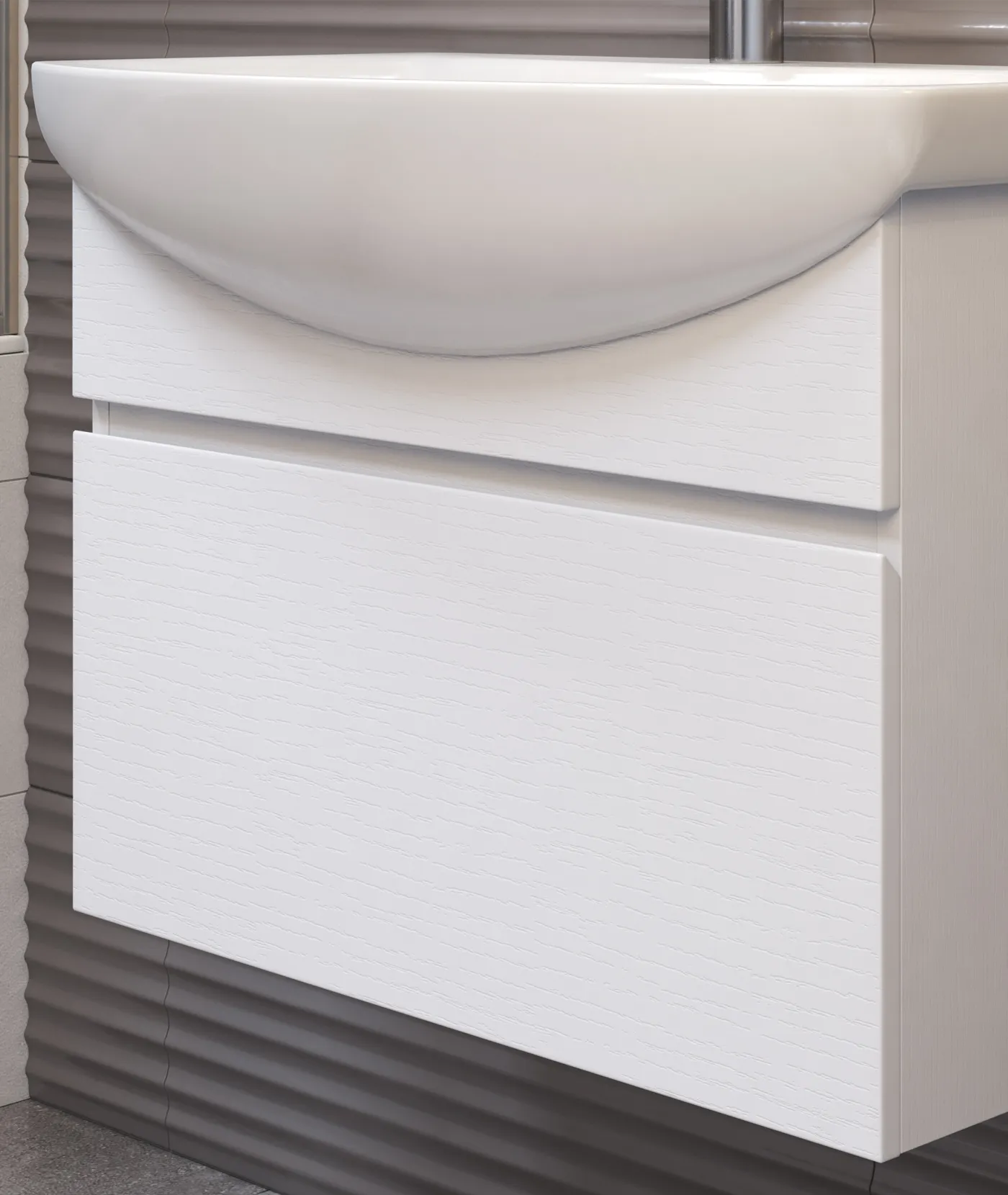 Тумба с раковиной подвесная VIGO Wing tp.WIN.BAL.70.1Y белая, 70 см