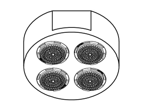 Форсунка Ritmonio тип струи-дождь, Черная ацетальная смола (PR55PB101F40)