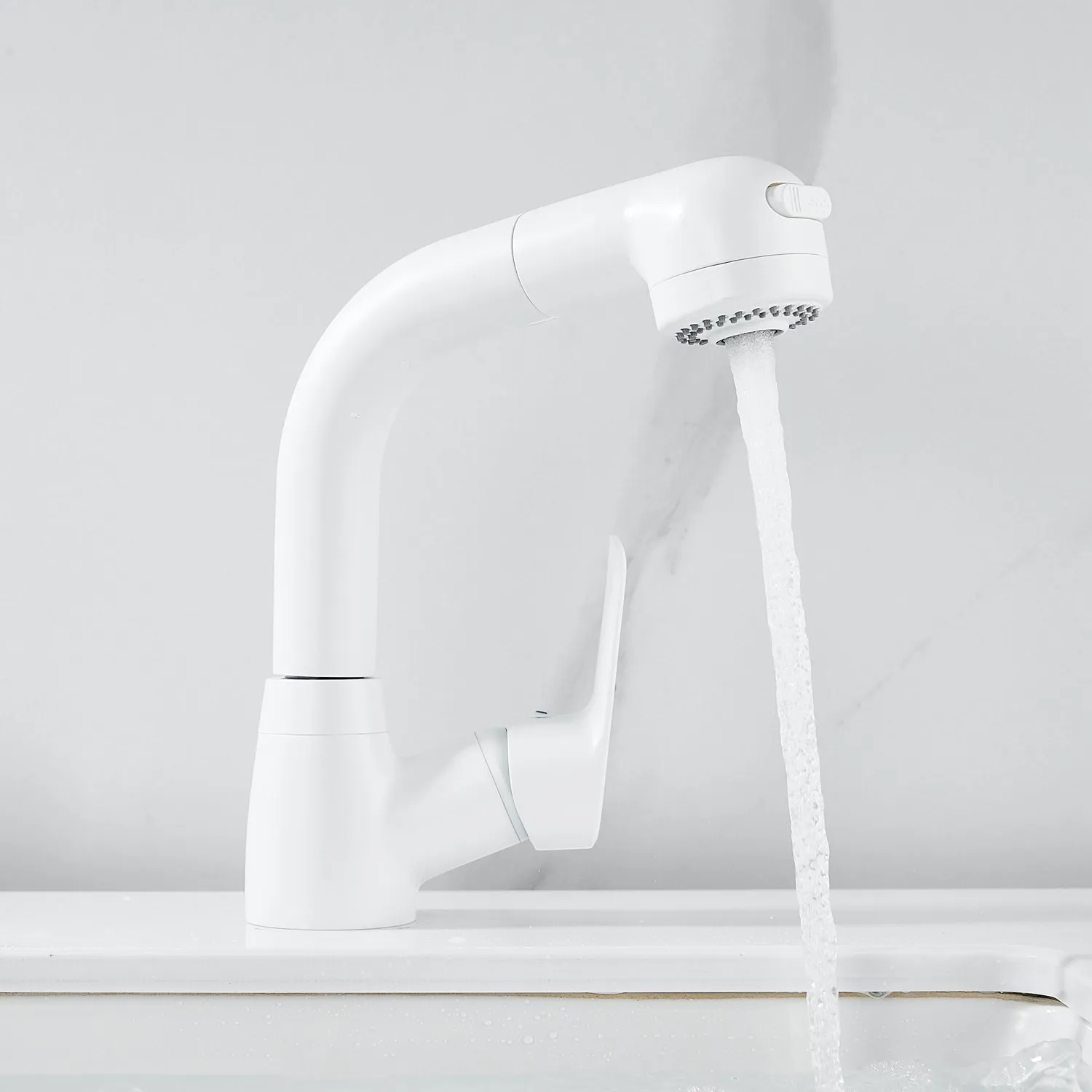 Смеситель для раковины многофункциональный Raffine F291C, белый