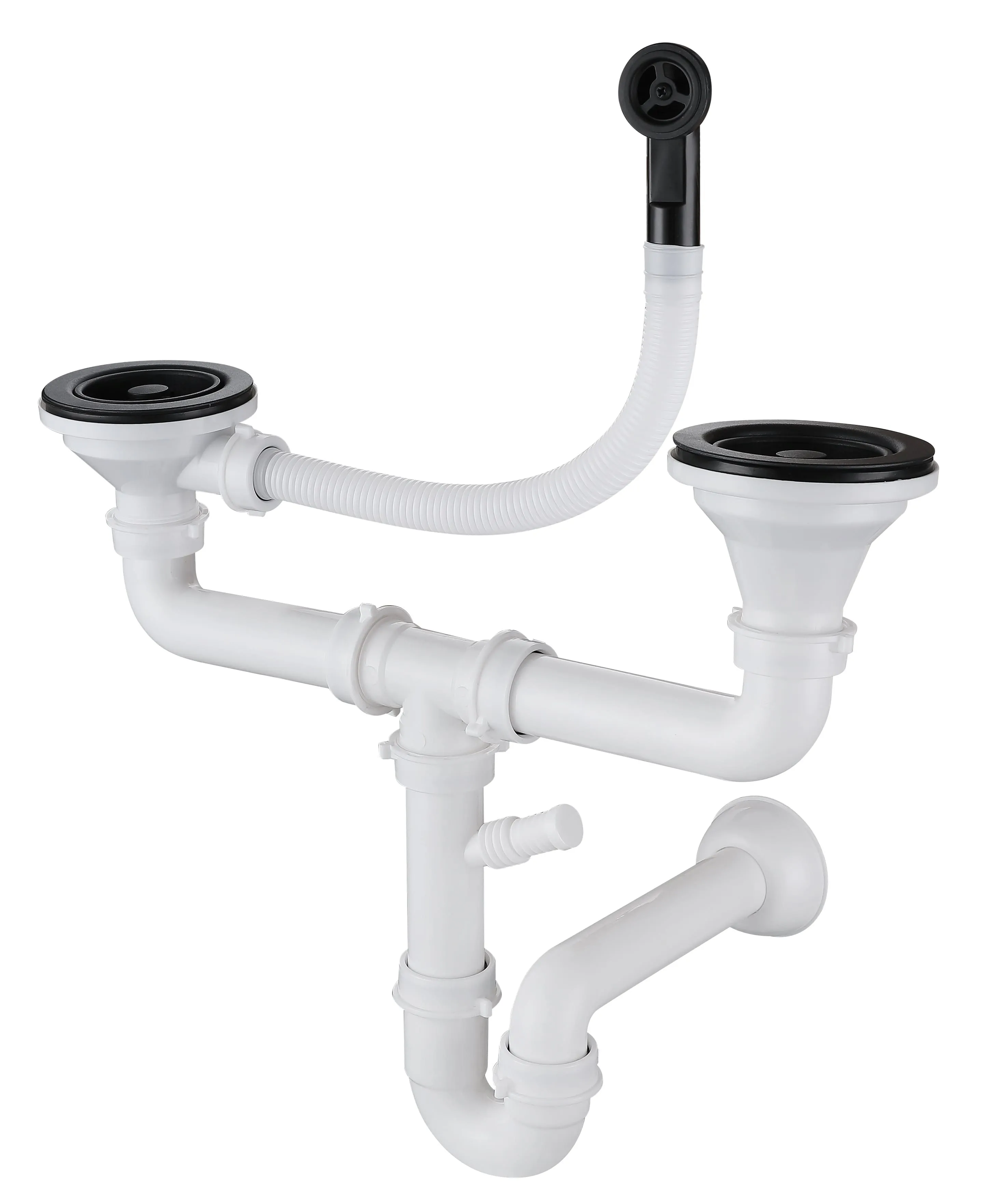 Сифон двойной  3 1/2"  с круг пер черный